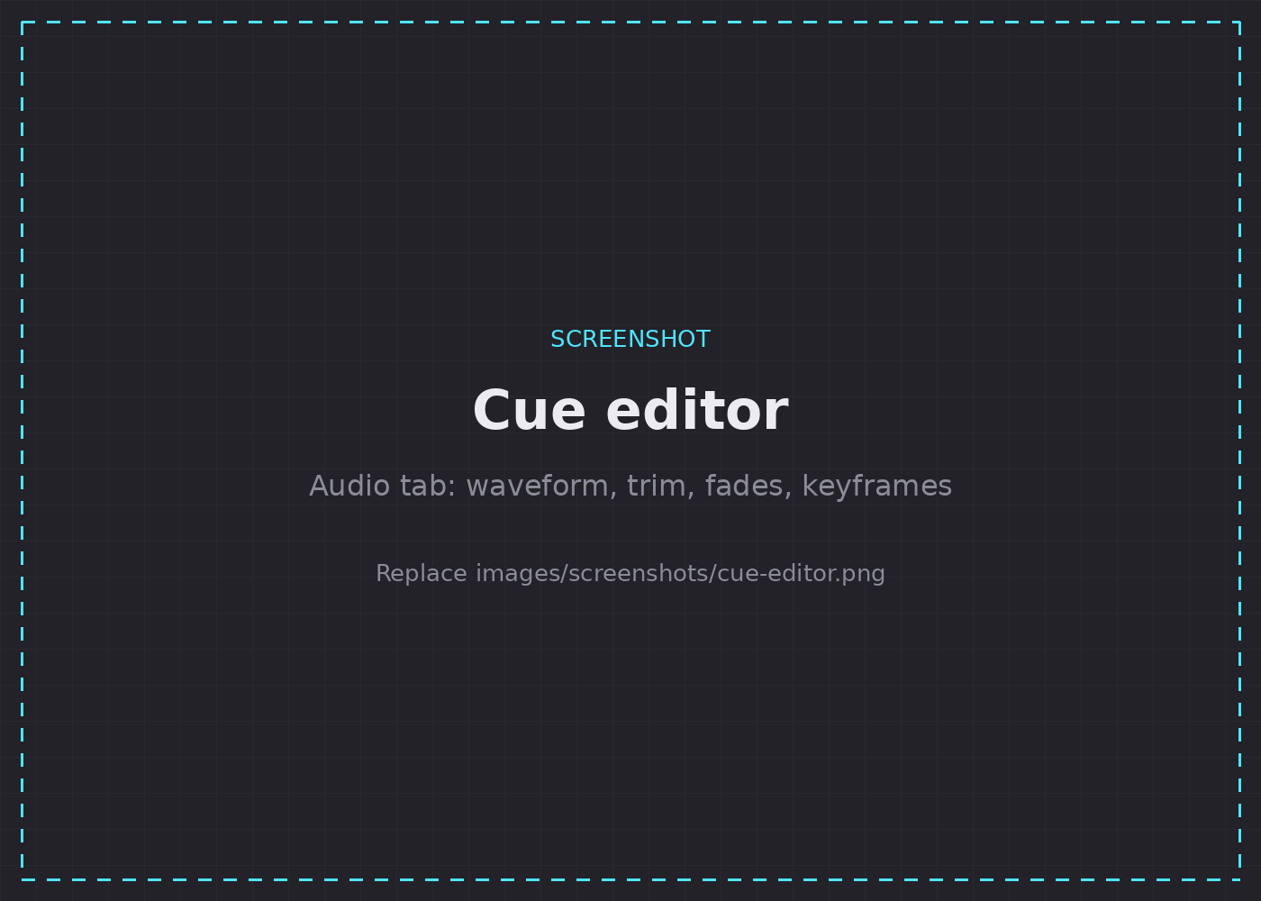 The cue editor's Audio tab