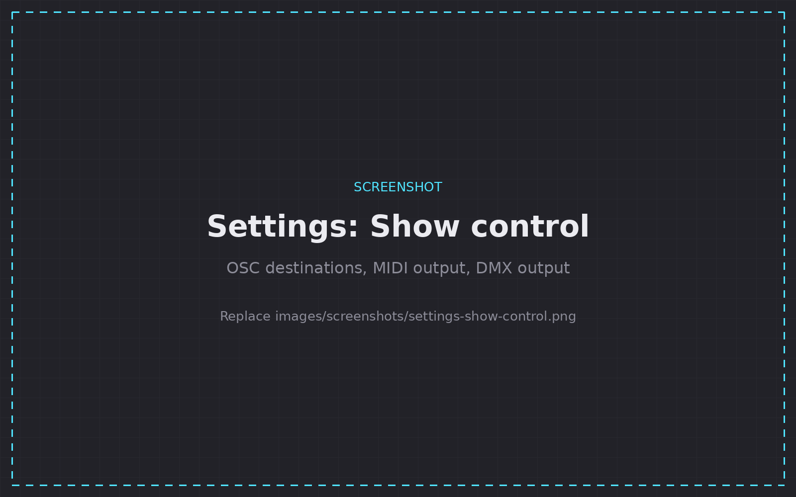 Settings, Show control page