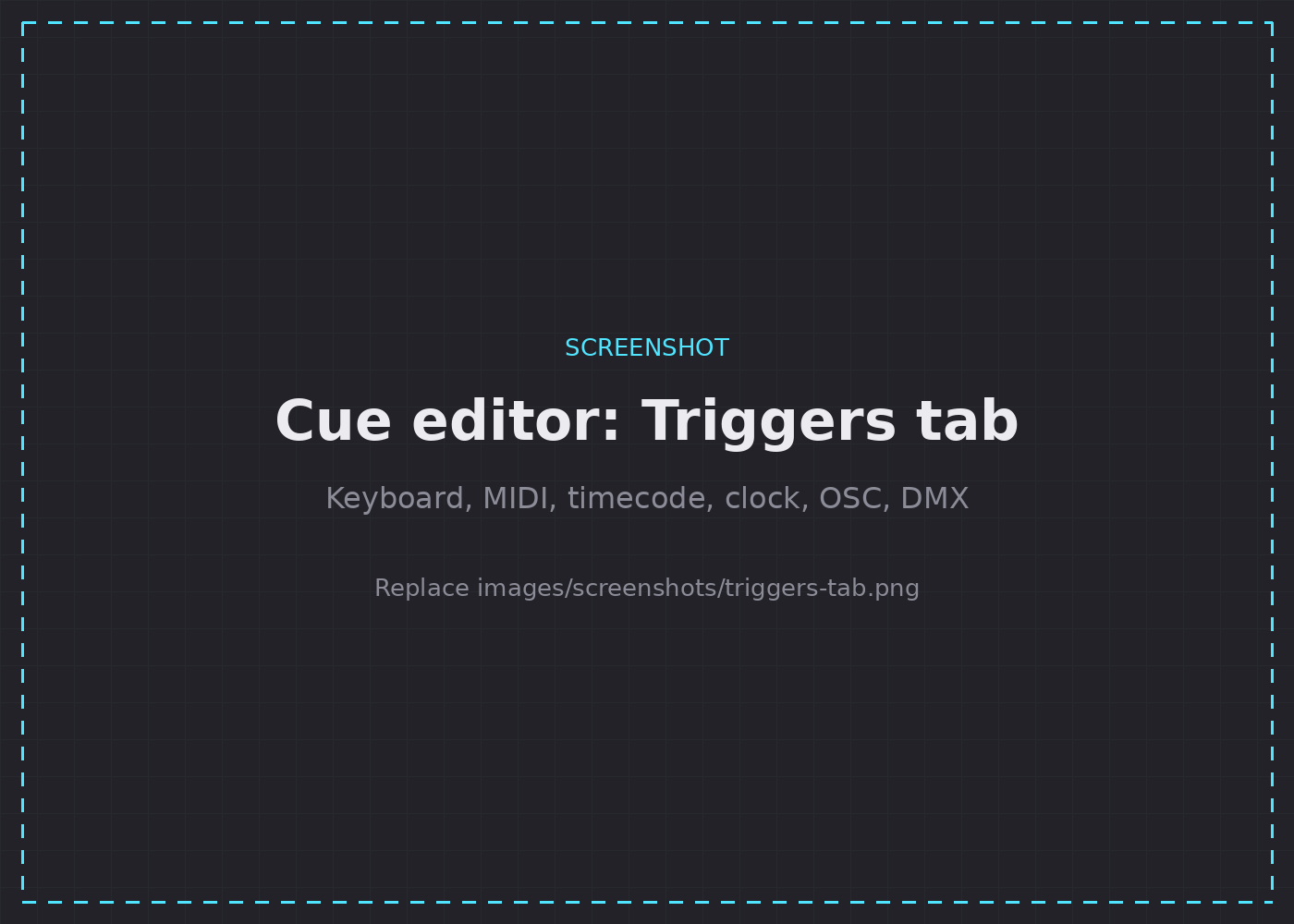 The cue editor's Triggers tab